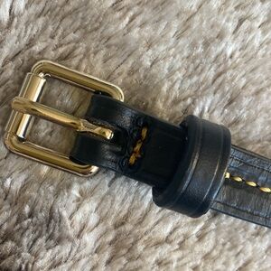 NWOT 1/2” Black Belt with Gold Threaded middle size XS